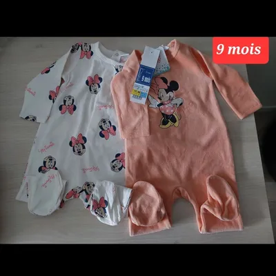 Lot de grenouillères Minnie fille 9 mois 